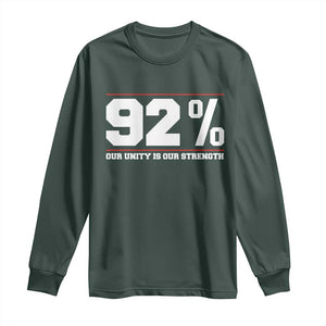 92 Percent Black Woman Power Long Sleeve Shirt 92% Our Unity Is Our Strength TS10 Dark Forest Green Print Your Wear