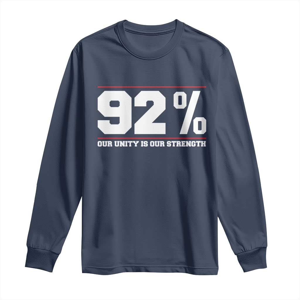 92 Percent Black Woman Power Long Sleeve Shirt 92% Our Unity Is Our Strength TS10 Navy Print Your Wear