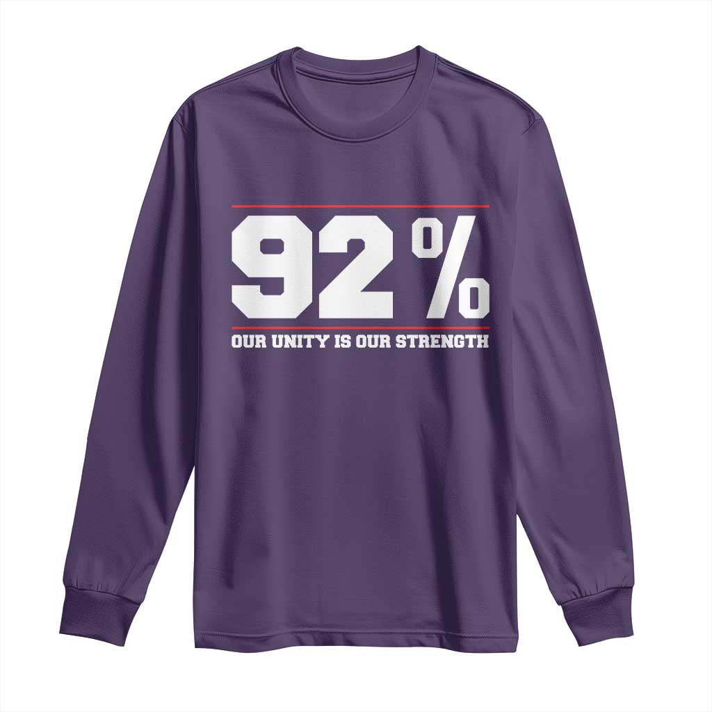92 Percent Black Woman Power Long Sleeve Shirt 92% Our Unity Is Our Strength TS10 Purple Print Your Wear