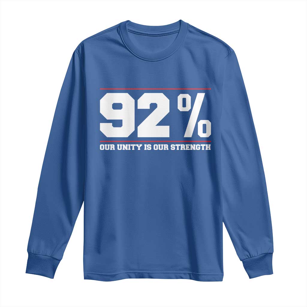 92 Percent Black Woman Power Long Sleeve Shirt 92% Our Unity Is Our Strength TS10 Royal Blue Print Your Wear