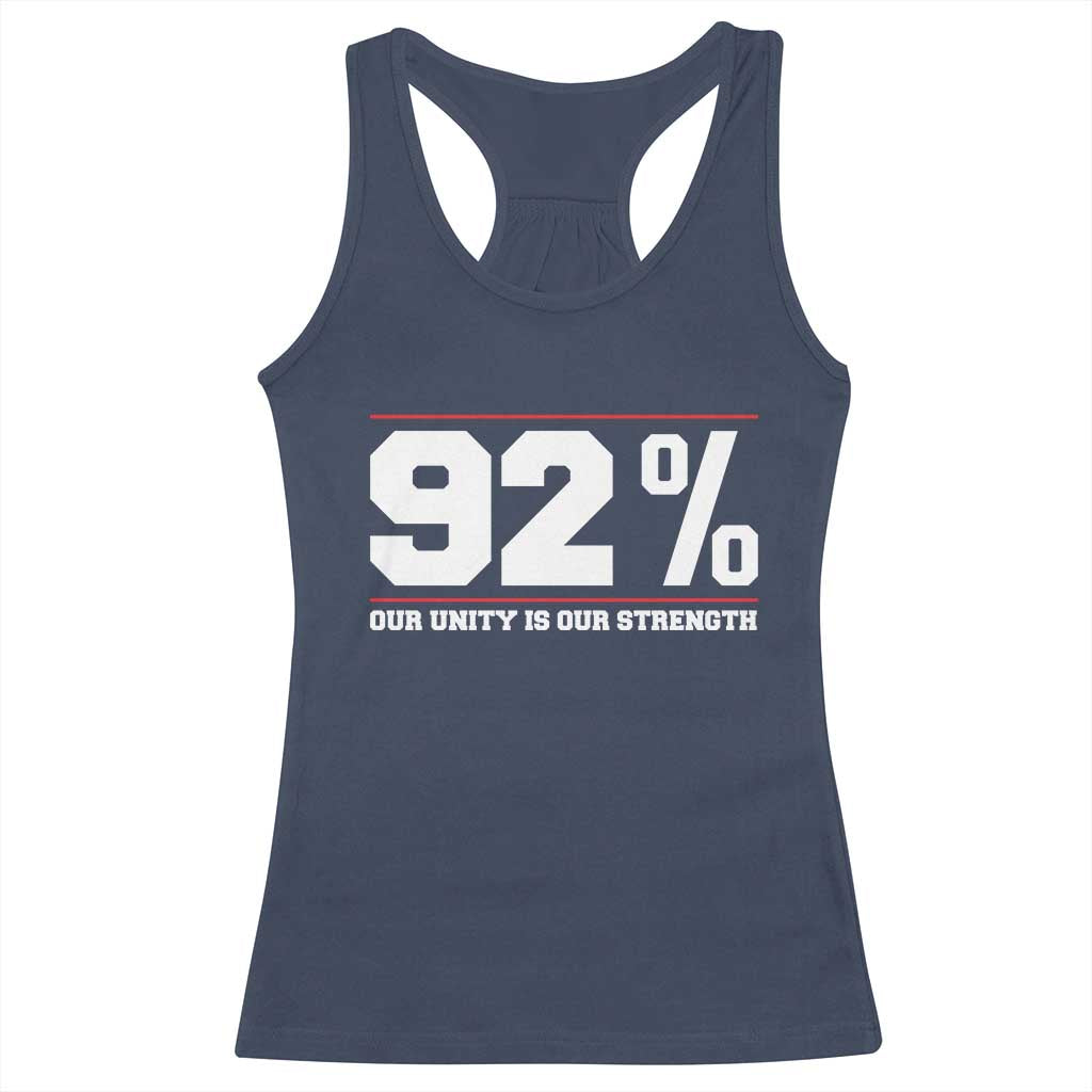 92 Percent Black Woman Power Racerback Tank Top 92% Our Unity Is Our Strength TS10 Navy Print Your Wear