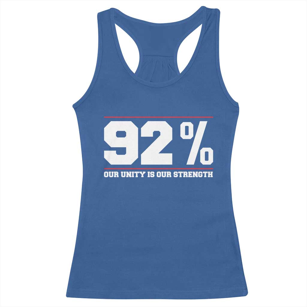 92 Percent Black Woman Power Racerback Tank Top 92% Our Unity Is Our Strength TS10 Royal Blue Print Your Wear