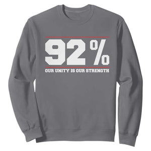 92 Percent Black Woman Power Sweatshirt 92% Our Unity Is Our Strength TS10 Charcoal Print Your Wear