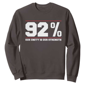 92 Percent Black Woman Power Sweatshirt 92% Our Unity Is Our Strength TS10 Dark Chocolate Print Your Wear
