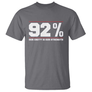 92 Percent Black Woman Power T Shirt 92% Our Unity Is Our Strength TS10 Charcoal Print Your Wear