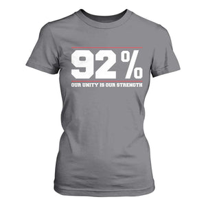 92 Percent Black Woman Power T Shirt For Women 92% Our Unity Is Our Strength TS10 Charcoal Print Your Wear
