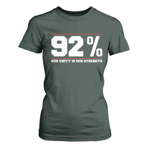 92 Percent Black Woman Power T Shirt For Women 92% Our Unity Is Our Strength TS10 Dark Forest Green Print Your Wear