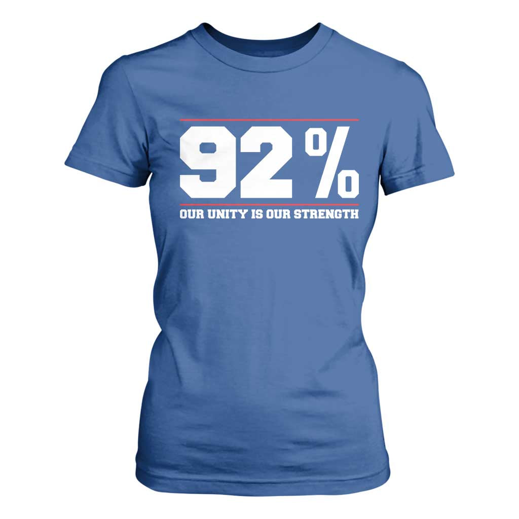 92 Percent Black Woman Power T Shirt For Women 92% Our Unity Is Our Strength TS10 Royal Blue Print Your Wear
