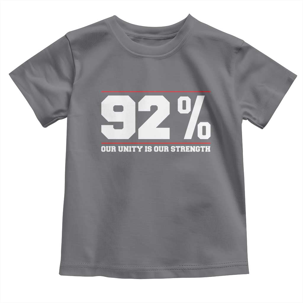 92 Percent Black Woman Power Toddler T Shirt 92% Our Unity Is Our Strength TS10 Charcoal Print Your Wear