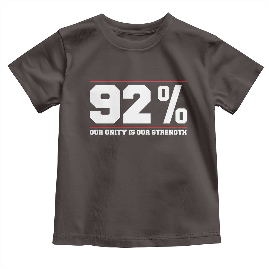 92 Percent Black Woman Power Toddler T Shirt 92% Our Unity Is Our Strength TS10 Dark Chocolate Print Your Wear