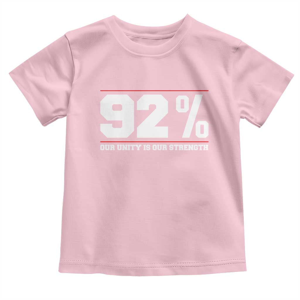 92 Percent Black Woman Power Toddler T Shirt 92% Our Unity Is Our Strength TS10 Light Pink Print Your Wear