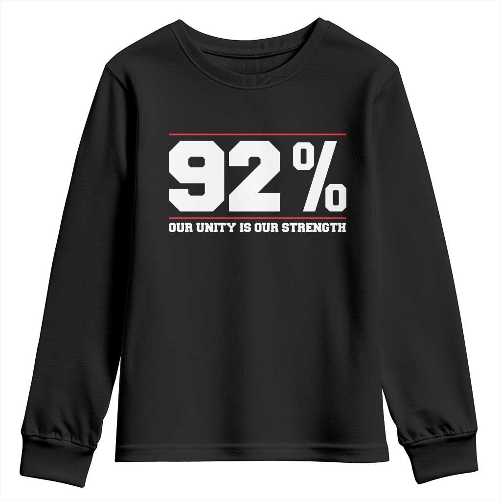 92 Percent Black Woman Power Youth Sweatshirt 92% Our Unity Is Our Strength TS10 Black Print Your Wear