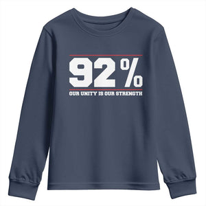 92 Percent Black Woman Power Youth Sweatshirt 92% Our Unity Is Our Strength TS10 Navy Print Your Wear