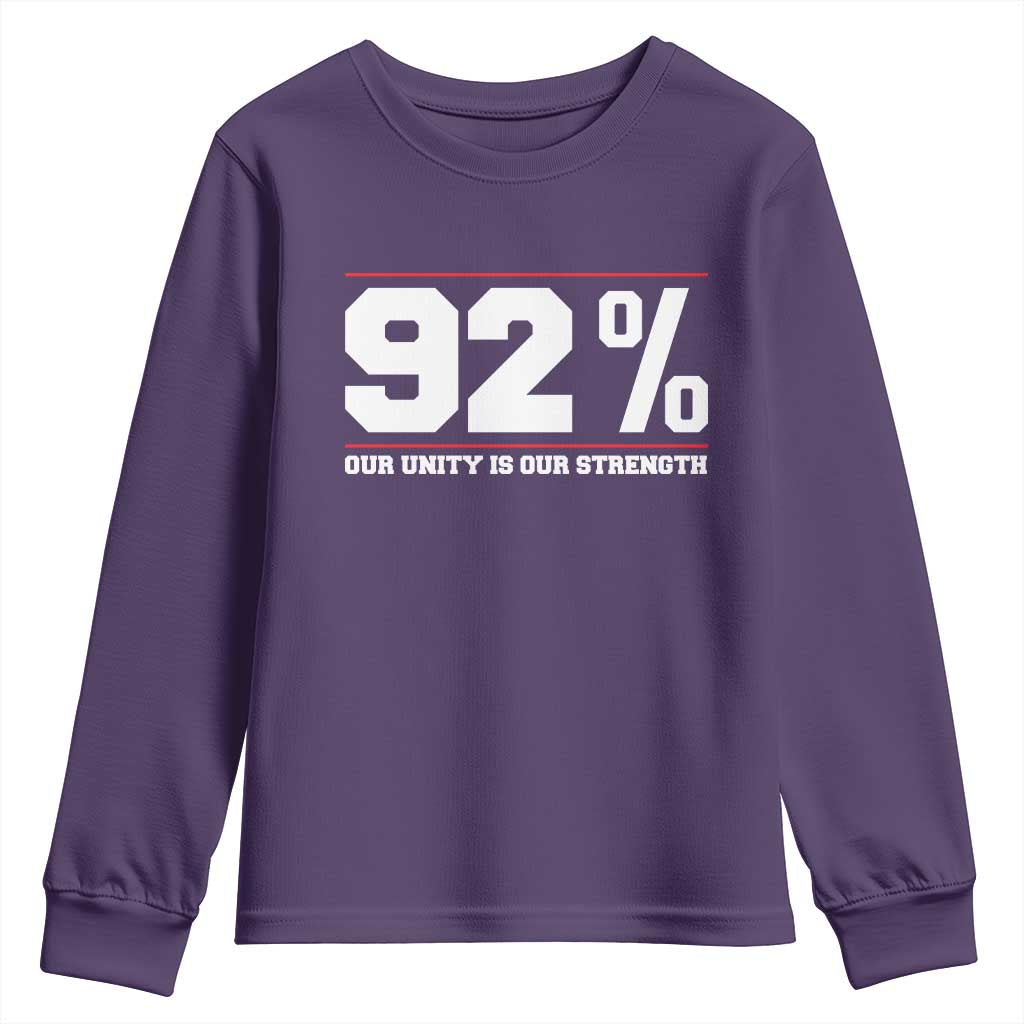 92 Percent Black Woman Power Youth Sweatshirt 92% Our Unity Is Our Strength TS10 Purple Print Your Wear