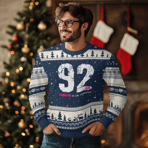 The 92% Black Women Power Ugly Christmas Sweater Black History Month TS10 Navy Beige Print Your Wear