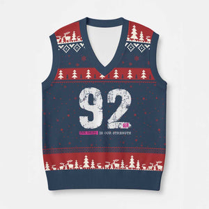 The 92% Black Women Power V-Neck Knit Sweater Vest Black History Month TS10 Navy Red Print Your Wear