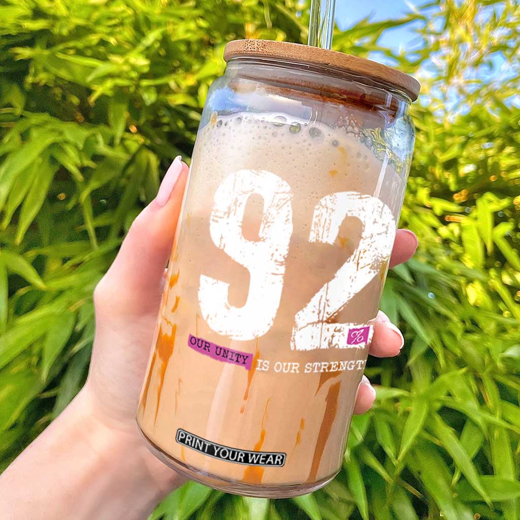 The 92% Black Women Power Glass Can Black History Month TS10 Black Print Your Wear