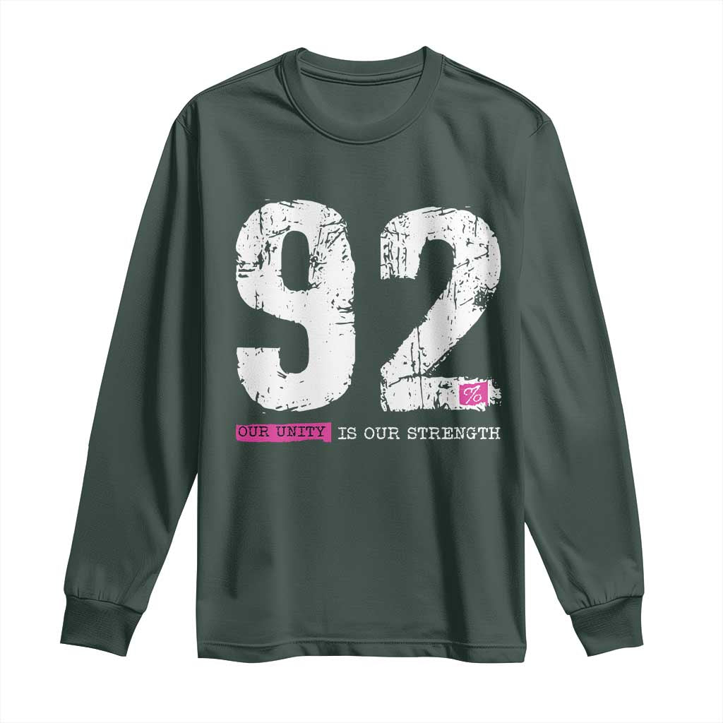 The 92% Black Women Power Long Sleeve Shirt Black History Month TS10 Dark Forest Green Print Your Wear