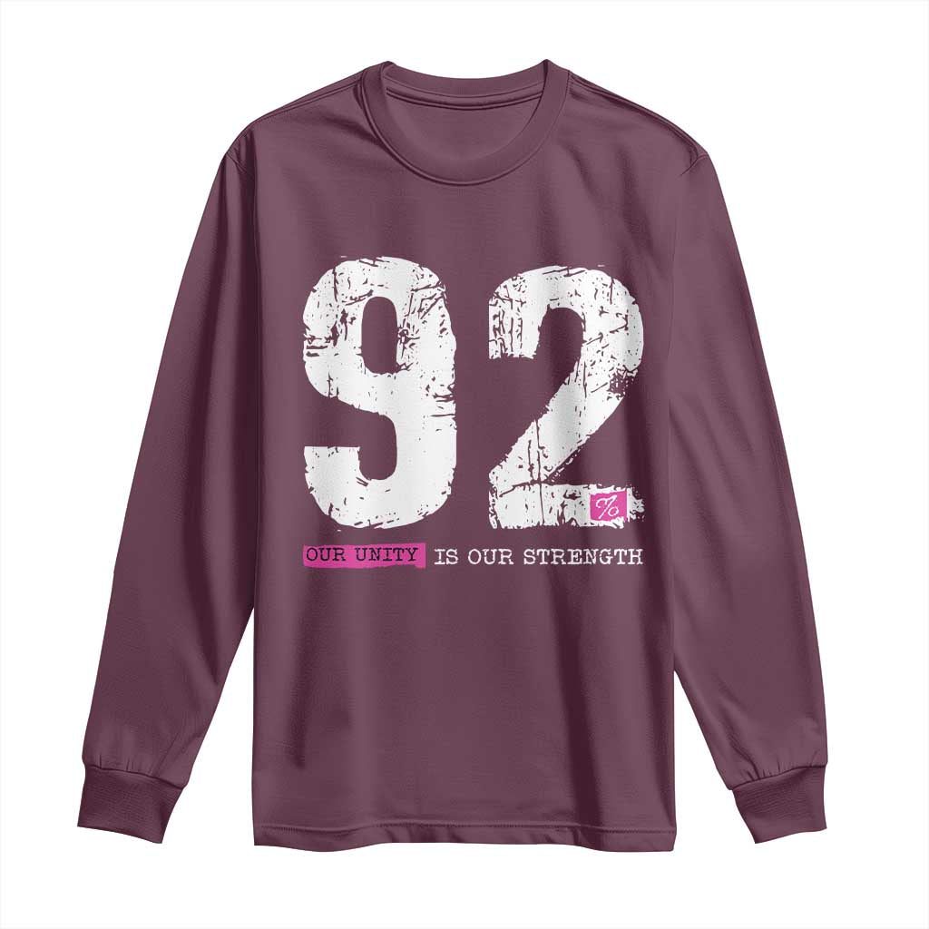 The 92% Black Women Power Long Sleeve Shirt Black History Month TS10 Maroon Print Your Wear