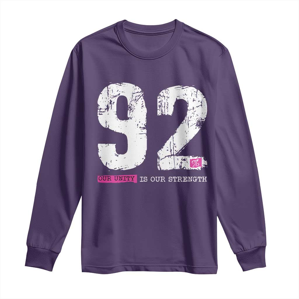 The 92% Black Women Power Long Sleeve Shirt Black History Month TS10 Purple Print Your Wear