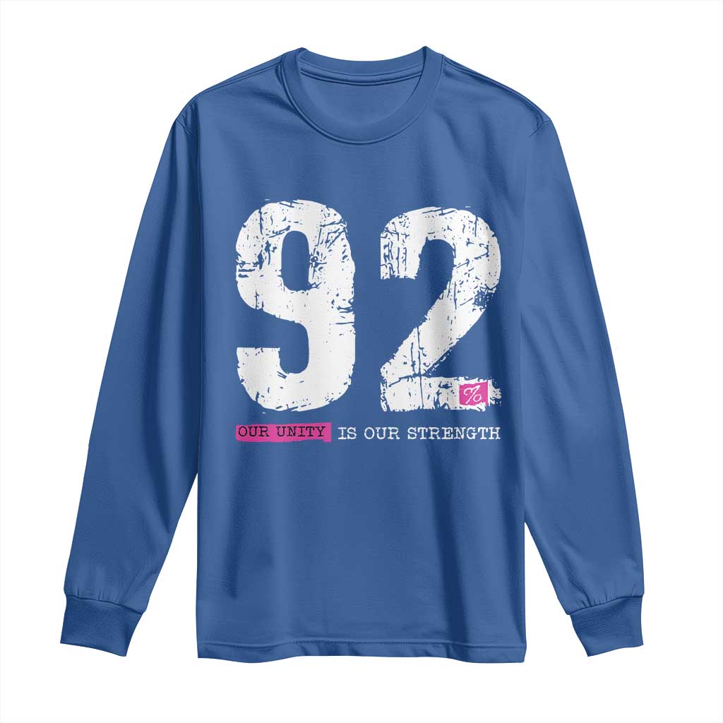 The 92% Black Women Power Long Sleeve Shirt Black History Month TS10 Royal Blue Print Your Wear