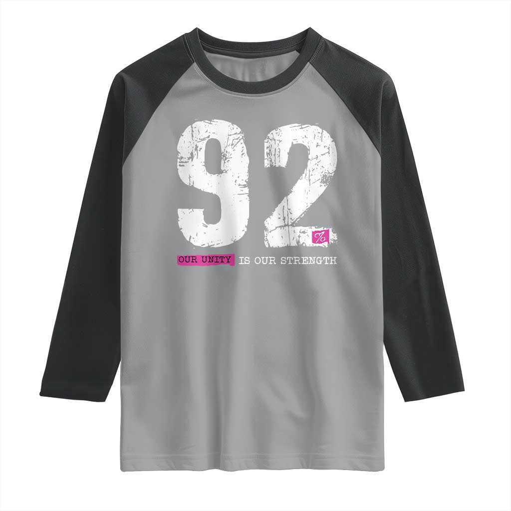 The 92% Black Women Power Raglan Shirt Black History Month TS10 Sport Gray Black Print Your Wear