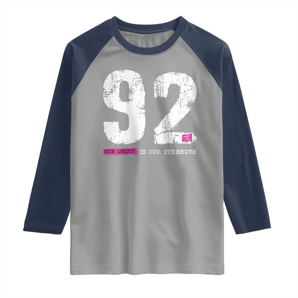 The 92% Black Women Power Raglan Shirt Black History Month TS10 Sport Gray Navy Print Your Wear