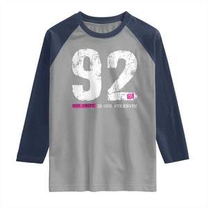 The 92% Black Women Power Raglan Shirt Black History Month TS10 Sport Gray Navy Print Your Wear
