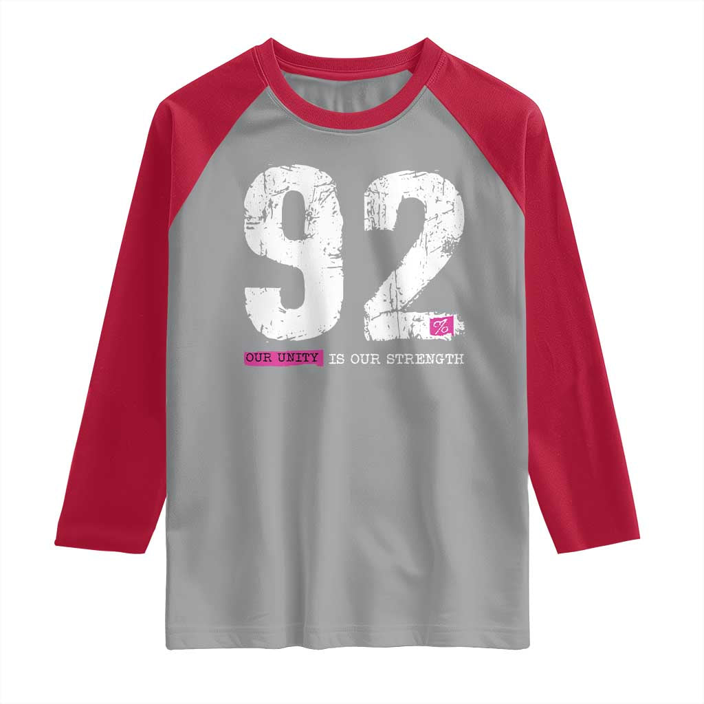The 92% Black Women Power Raglan Shirt Black History Month TS10 Sport Gray Red Print Your Wear