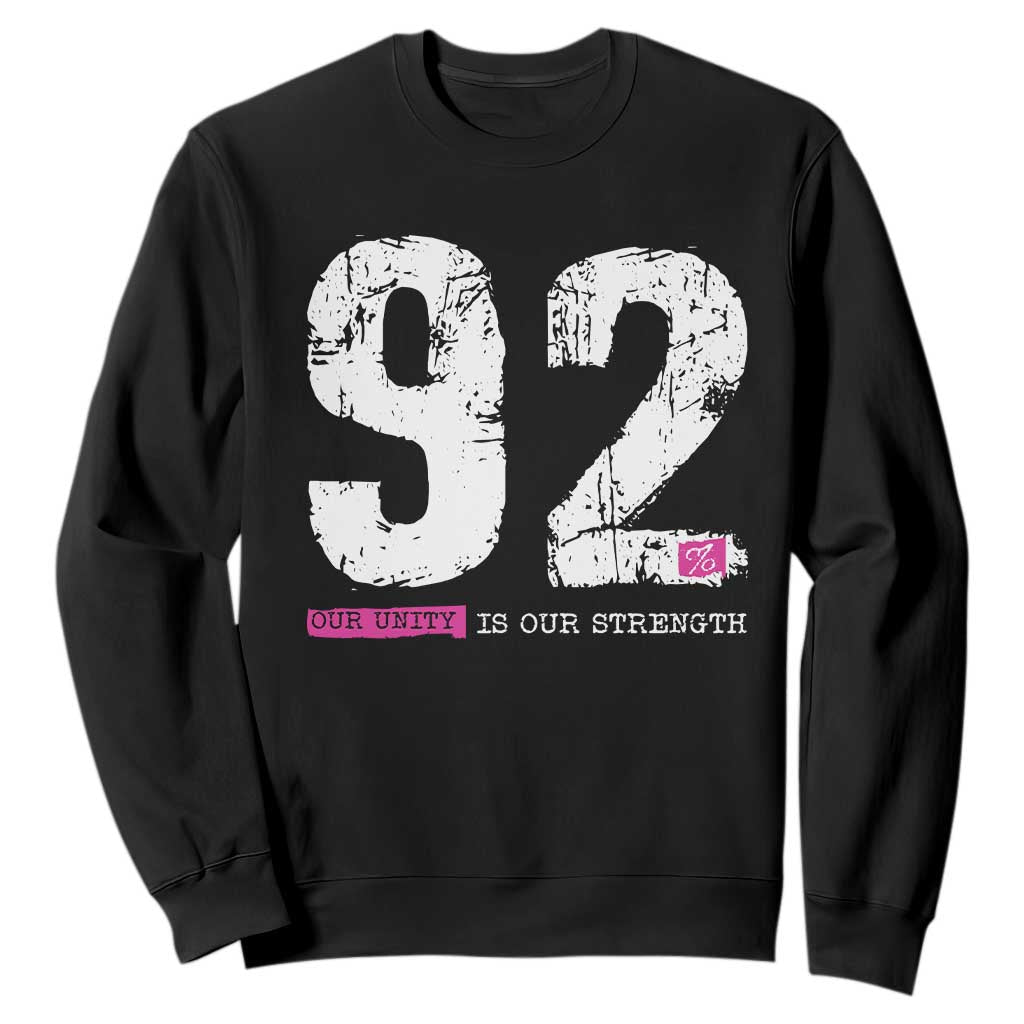 The 92% Black Women Power Sweatshirt Black History Month TS10 Black Print Your Wear