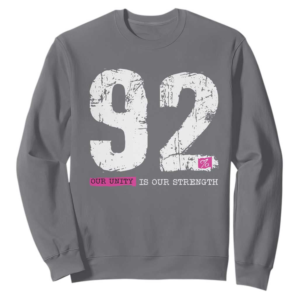 The 92% Black Women Power Sweatshirt Black History Month TS10 Charcoal Print Your Wear