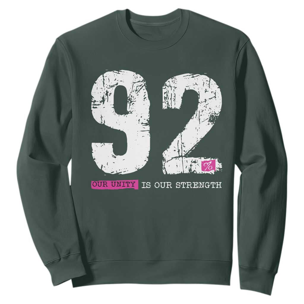 The 92% Black Women Power Sweatshirt Black History Month TS10 Dark Forest Green Print Your Wear