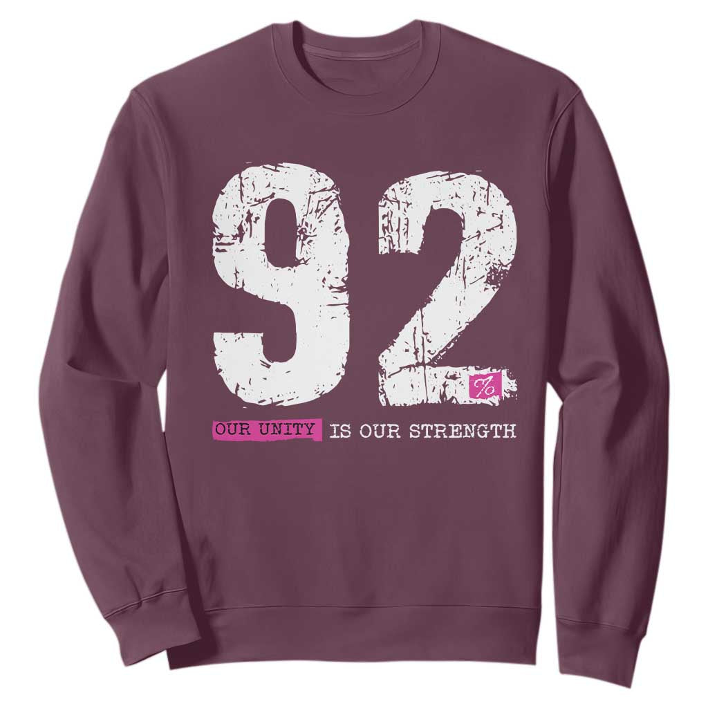 The 92% Black Women Power Sweatshirt Black History Month TS10 Maroon Print Your Wear