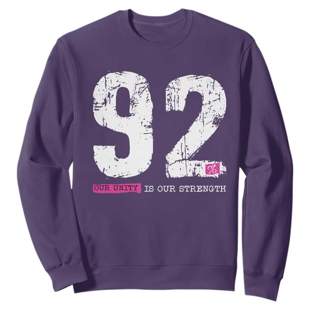 The 92% Black Women Power Sweatshirt Black History Month TS10 Purple Print Your Wear