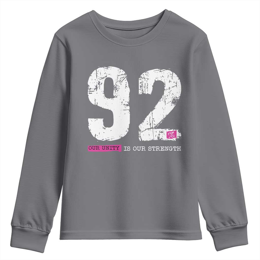 The 92% Black Women Power Youth Sweatshirt Black History Month TS10 Charcoal Print Your Wear