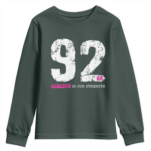 The 92% Black Women Power Youth Sweatshirt Black History Month TS10 Dark Forest Green Print Your Wear