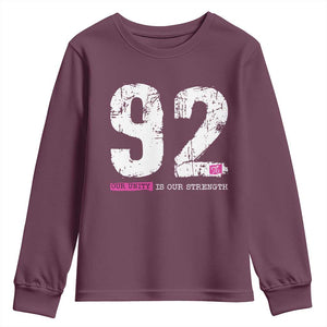 The 92% Black Women Power Youth Sweatshirt Black History Month TS10 Maroon Print Your Wear