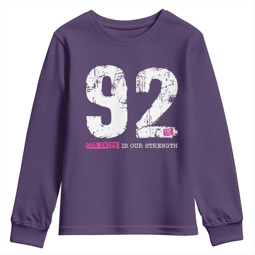 The 92% Black Women Power Youth Sweatshirt Black History Month TS10 Purple Print Your Wear