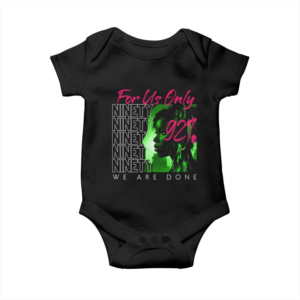The 92% Black Women Power Baby Onesie For Us Only 92% We Are Done TS10 Black Print Your Wear