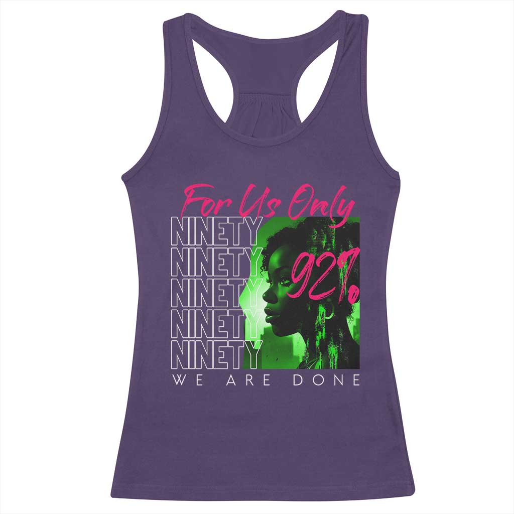 The 92% Black Women Power Racerback Tank Top For Us Only 92% We Are Done TS10 Purple Print Your Wear