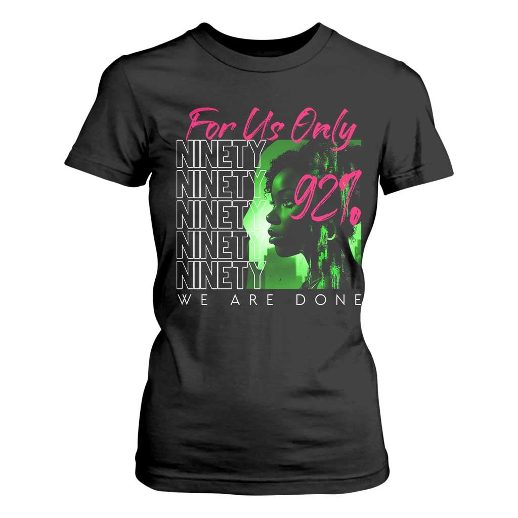 The 92% Black Women Power T Shirt For Women For Us Only 92% We Are Done TS10 Black Print Your Wear