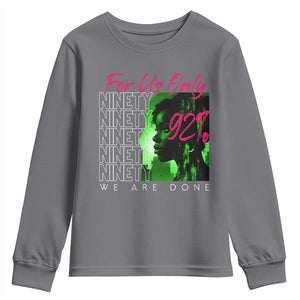 The 92% Black Women Power Youth Sweatshirt For Us Only 92% We Are Done TS10 Charcoal Print Your Wear