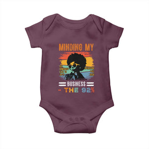 92 Percent Melanin African Women Baby Onesie Minding My Black Woman Business: The 92% TS10 Maroon Print Your Wear