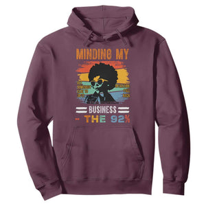 92 Percent Melanin African Women Hoodie Minding My Black Woman Business: The 92% TS10 Maroon Print Your Wear