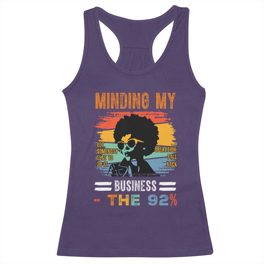 92 Percent Melanin African Women Racerback Tank Top Minding My Black Woman Business: The 92% TS10 Purple Print Your Wear