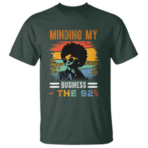 92 Percent Melanin African Women T Shirt Minding My Black Woman Business: The 92% TS10 Dark Forest Green Print Your Wear