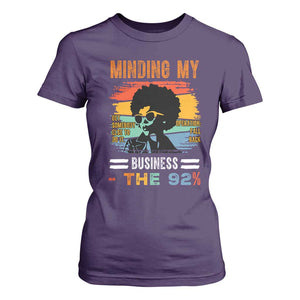 92 Percent Melanin African Women T Shirt For Women Minding My Black Woman Business: The 92% TS10 Purple Print Your Wear
