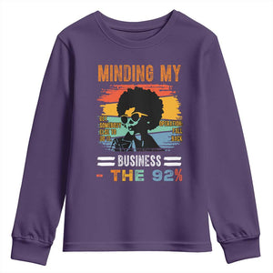 92 Percent Melanin African Women Youth Sweatshirt Minding My Black Woman Business: The 92% TS10 Purple Print Your Wear