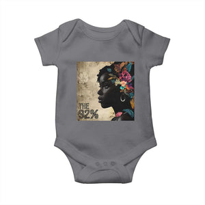 The 92% Black Women Power Baby Onesie 92 Percent Floral Melanin Girls TS10 Charcoal Print Your Wear