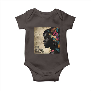 The 92% Black Women Power Baby Onesie 92 Percent Floral Melanin Girls TS10 Dark Chocolate Print Your Wear